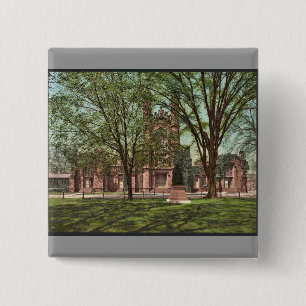 De oude bibliotheek, Yale College, zeldzame Photoc Vierkante Button 5,1 Cm