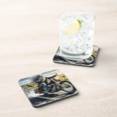 De oude biker (set van 6) bier onderzetter (Rechterzijde)