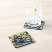 De oude biker (set van zes) bier onderzetter (Rechterzijde)