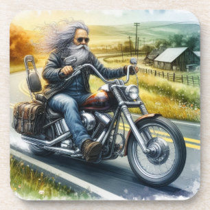 De oude biker (set van zes) bier onderzetter