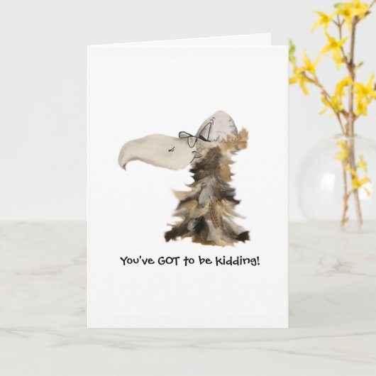 De OUDE BIRD's verjaardag Kaart (Gele Bloem)