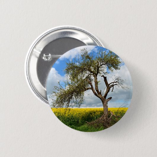 De oude boom ronde button 5,7 cm (Voorkant /achterkant)