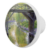 De oude brug (door Guy Roos) Keramische Knop (Rechts)