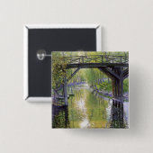 De oude brug (door Guy Roos) Vierkante Button 5,1 Cm (Voorkant /achterkant)