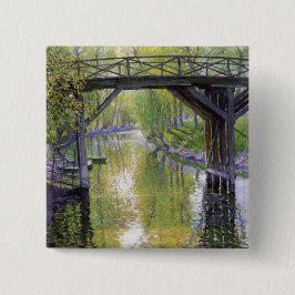 De oude brug (door Guy Roos) Vierkante Button 5,1 Cm