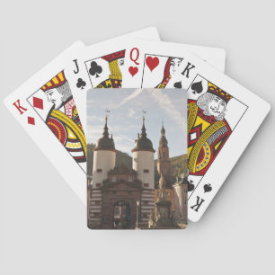 De oude brug in de oude stad, Heidelberg, Duitslan Speelkaarten