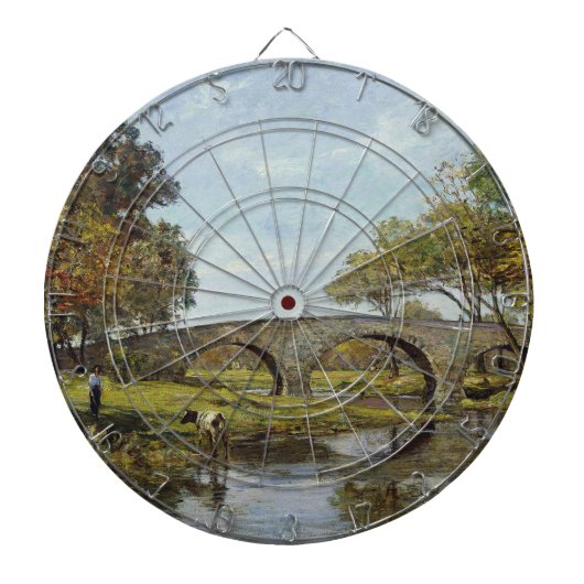 De oude brug (van Theodore Robinson) Dartbord (Voorkant)