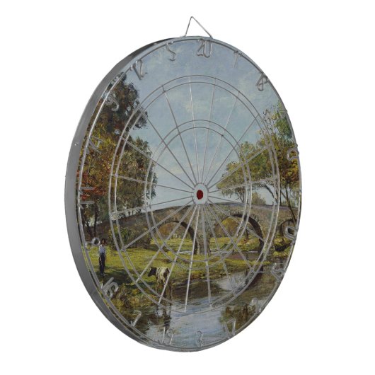 De oude brug (van Theodore Robinson) Dartbord (Voorkant Links)