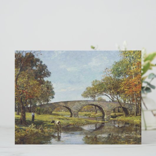 De oude brug (van Theodore Robinson) Kaart (Staand voorkant)