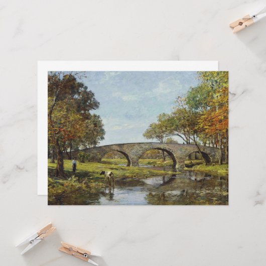 De oude brug (van Theodore Robinson) Kaart (Voorkant / Achterkant in situ)