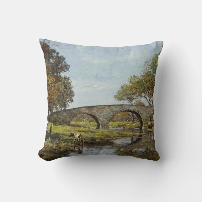 De oude brug (van Theodore Robinson) Kussen (Voorkant)