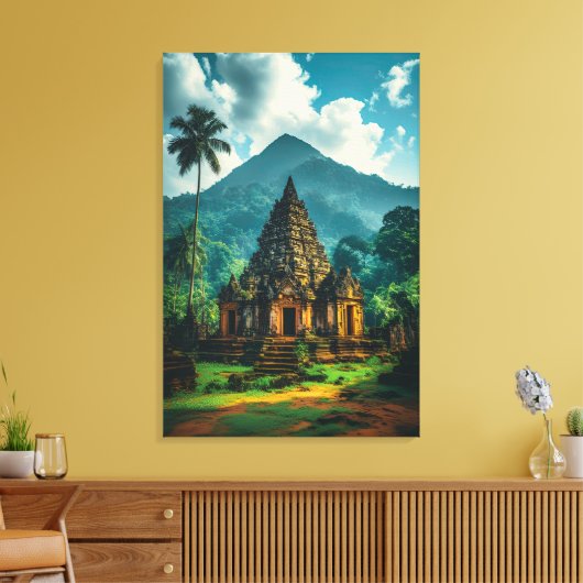 De Oude Candi van de Heuvels Canvas Afdruk (Insitu (Woonkamer))