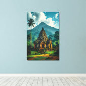 De Oude Candi van de Heuvels Canvas Afdruk (Insitu (Houten vloer))