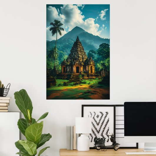 De Oude Candi van de Heuvels Poster (Thuiskantoor)