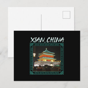 De oude Chinese klokkentoren Briefkaart