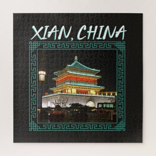 De oude Chinese klokkentoren Legpuzzel (Verticaal)