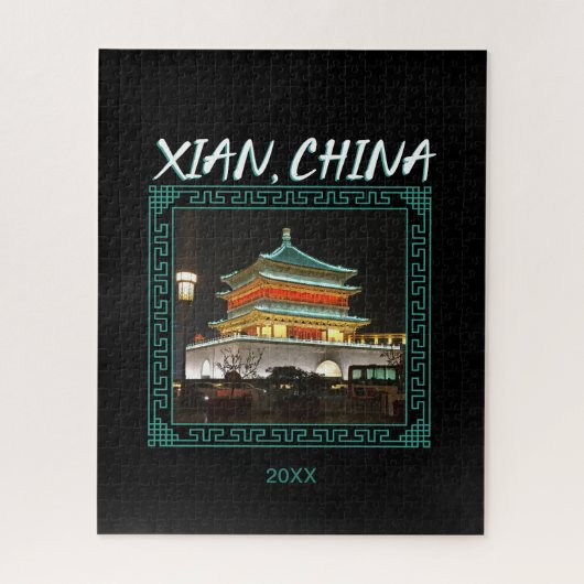 De oude Chinese klokkentoren Legpuzzel (Verticaal)