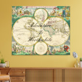 de oude citaten van het reisavontuur van de wereld canvas afdruk (Insitu (Woonkamer))