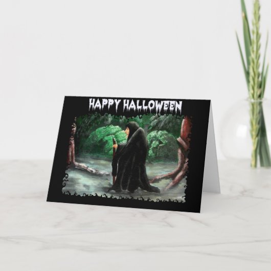 De oude Crone Halloween Card Kaart (Voorkant)