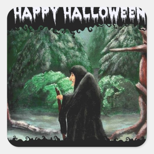 De oude Crone Halloween Stickers (Voorkant)