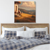 De Oude Dame en Haar Hond Canvas Afdruk (Insitu (Slaapkamer))