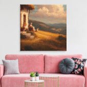 De Oude Dame en Haar Hond Canvas Afdruk (Insitu (Woonkamer))