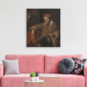 De oude drinker (door Gabriel Metsu) Canvas Afdruk (Insitu (Woonkamer))