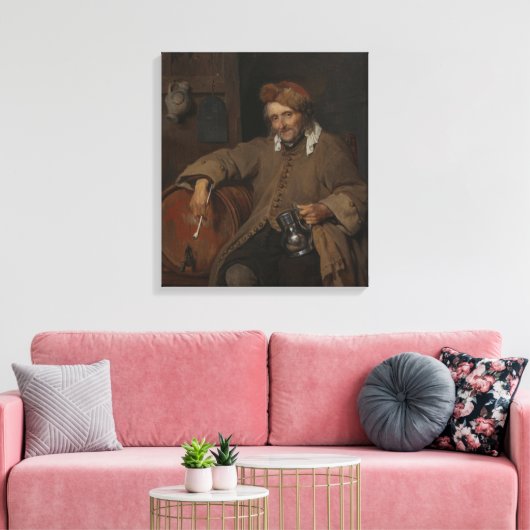 De oude drinker (door Gabriel Metsu) Canvas Afdruk (Insitu (Woonkamer))