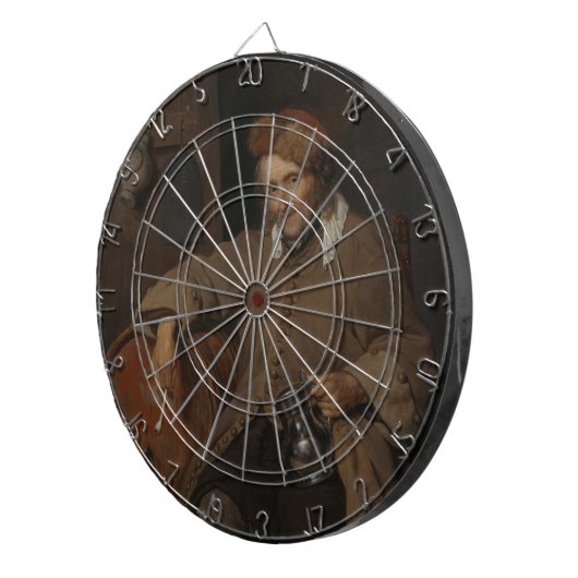 De oude drinker (door Gabriel Metsu) Dartbord (Voorkant Rechts)