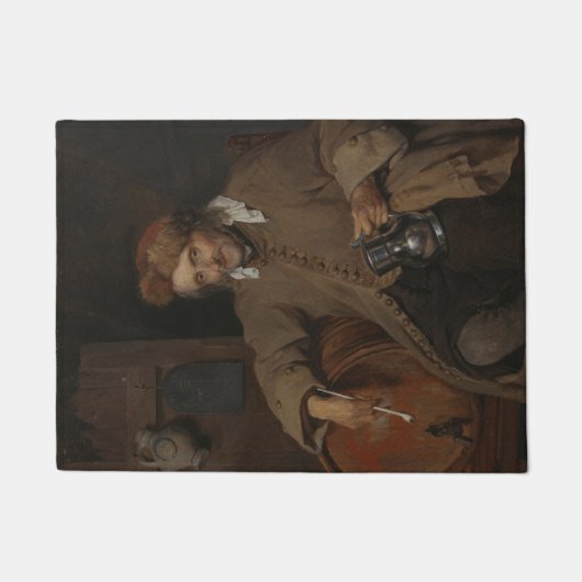 De oude drinker (door Gabriel Metsu) Deurmat (Voorkant)