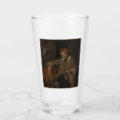 De oude drinker (door Gabriel Metsu) Glas (Voorkant)