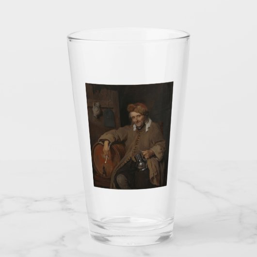 De oude drinker (door Gabriel Metsu) Glas (Voorkant)