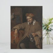 De oude drinker (door Gabriel Metsu) Kaart (Staand voorkant)