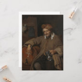 De oude drinker (door Gabriel Metsu) Kaart (Voorkant / Achterkant in situ)