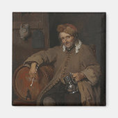 De Oude Drinker (door Gabriel Metsu) Magneet (Voorkant)