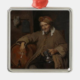 De Oude Drinker (door Gabriel Metsu) Metalen Ornament