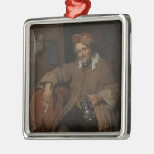 De Oude Drinker (door Gabriel Metsu) Metalen Ornament (Links)