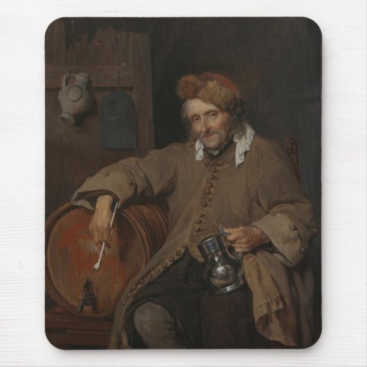 De oude drinker (door Gabriel Metsu) Muismat (Voorkant)