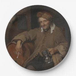 De oude drinker (door Gabriel Metsu) Papieren Bordje