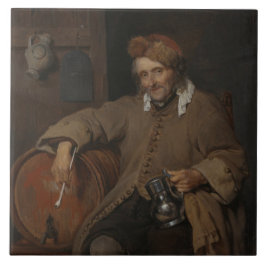 De oude drinker (door Gabriel Metsu) Tegeltje