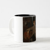 De oude drinker (door Gabriel Metsu) Tweekleurige Koffiemok (Voorkant links)