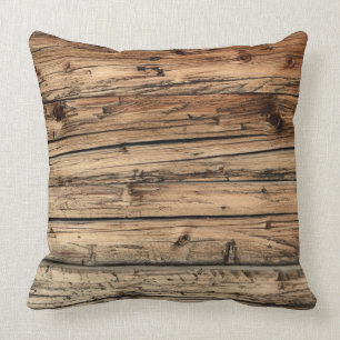 De oude eikenhoutextextuur op de achtergrond werpe kussen