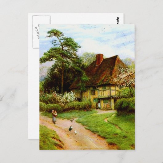 De oude Engelse Briefkaarten van het (Voorkant / Achterkant)