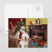 De oude Engelse herdershond van de kerstman Feestdagenkaart (Voorkant / Achterkant)