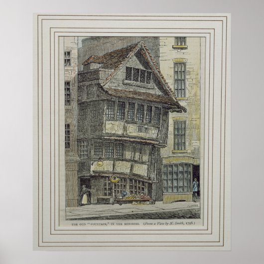 De oude fontein in de Minories Poster (Voorkant)