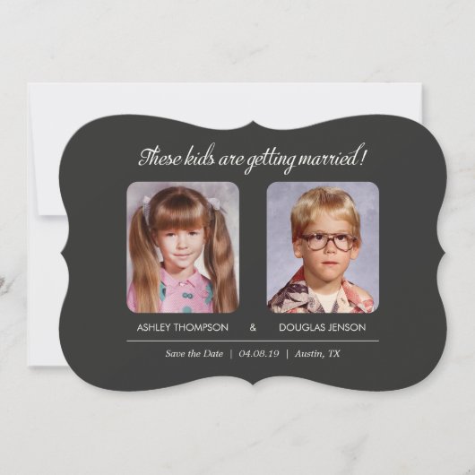 De oude foto bewaart de Dates Bracket Die Knipt Save The Date (Voorkant)