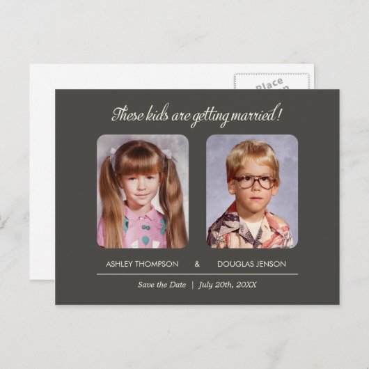 De oude Foto bewaart het Briefkaart van de Datum (Voorkant / Achterkant)