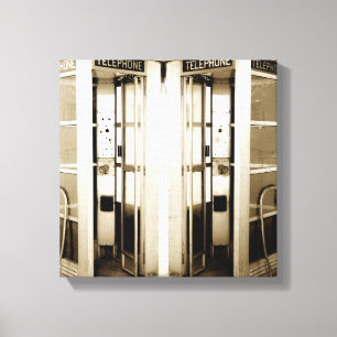 De oude Foto van de Boeken van de Telefoon Canvas Afdruk