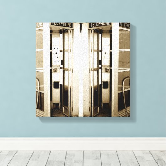 De oude Foto van de Boeken van de Telefoon Canvas Afdruk (Insitu (Houten vloer))