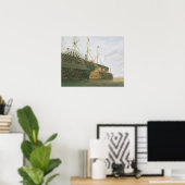 De oude Frigate HMS Agamemnon met haar gewicht. Poster (Thuiskantoor)
